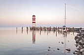 Lighthouse Podersdorf in Lake Neusiedl, Burgenland, Eastern Austria, Austria, Europe