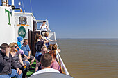 ' Excursion with the ship ''Etta of Dangast'' on the Jade Bay to the Lighthouse Arngast, Dangast, Varel, East Frisia, Friesland, Lower Saxony, Northern Germany, Germany, Europe'