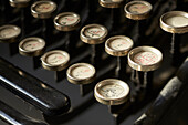 historic typewriter with arabic characters, nostalgic