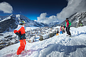 Student Skiing, ski resort Berwang, Allgaeu, Bavaria, Germany