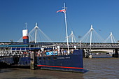 Tattershall Castle Bar, River Thames, in the background Hungerford Bridge, City of London, London, England
