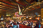 Interior, restaurant Schiffergesellschaft, Luebeck, Baltic coast, Schleswig-Holstein, Germany