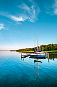 Dusk at lake Selent, Holsteinische Schweiz, Baltic coast, Schleswig-Holstein, Germany