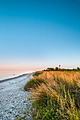 Fullmoon at Falshoeft lighthouse Falshoeft, Angeln, Baltic coast, Schleswig-Holstein, Germany