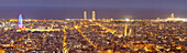 Barcelona skyline with Torre Agbar and Sagrada Familia by architect Antonio Gaudi, Barcelona, Catalonia, Spain, Europe