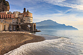 Atrani bei Sonnenaufgang, Amalfiküste, UNESCO Weltkulturerbe, Kampanien, Italien, Europa
