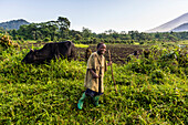 Happy young farming boy, Virunga National Park, Democratic Republic of the Congo, Africa