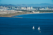 Blick über die Bucht von San Diego vom Cabrillo-Nationaldenkmal, Point Loma, San Diego, Kalifornien, Vereinigte Staaten von Amerika, Nordamerika