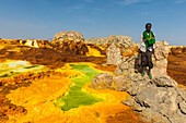 Colourful springs of acid in Dallol, hottest place on earth, Danakil depression, Ethiopia, Africa