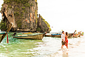 Sunset on Railay Beach in Krabi, Thailand, Southeast Asia, Asia