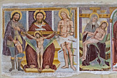 The beautiful paintings and frescoes of the Santuario della Santissima Trinità in Casnigo, Val Seriana, Bergamo province, Lombardy, Italy