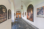 Interior of the monastery of Maria Luggau with paintings and antique works of art, Maria Luggau, Lesachtal, Hermagor District, Carinthia, Austria