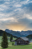 Alpe di Siusi/Seiser Alm, Dolomites, South Tyrol, Italy, Sunrise on the Alpe di Siusi