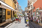 Lipari, Messina district, Sicily, Italy, Europe, Alley on Lipari
