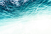 underwater point of view of a breaking wave