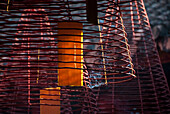 'Coils of red incense hang from the ceiling of the Quan Cong Temple, a Chinese temple dating to 1653 in Hoi An, Quang Nam Province.  Hoi An is a historic town on the Thu Bon River and was one of South Asia's most important international ports in the 16th 