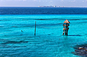Beach scenery on Isla Mujeres, Yucatan Peninsula, Caribbean Sea, Mexico