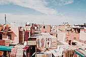 Erhöhte Ansicht von Rahba Kedima City, Marrakesch, Marokko