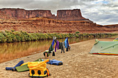 Camping auf der Bank von Green River im Canyonlands National Park, Utah