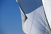 Close-up Of A Spinnaker Of Classic Wooden Racing Yacht
