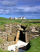 Archeolog. Sight of Skara Brae on the island of Mainland, Orkney Islands, outer Hebrides, Scotland