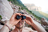 Binoculars - Venezuela Expedition jungle jamming to Amuri tepuy and Tuyuren Waterfalls, with Nicolas Favresse, Sean Villanueva, Stephane Hanssens and Jean Louis Wertz. The team climbs for free to new climbing routes on the Tepuy, which is 3 days walk to t