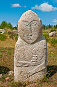 Central Asia, Kyrgyzstan, Issyk Kul Province (Ysyk-Köl), Issyk Kul Lake, Cholpon Ata, Petroglyphs site, a stele