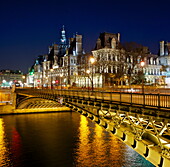 Frankreich, Paris, Pont d'Arcole in der Nacht