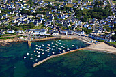 France, Western France, aerial view of Quiberon peninsula. Portivy.