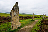 Der Steinkreis, Ring of Brodgar, UNESCO Weltkulturerbe, Orkney Inseln, Schottland, Vereinigtes Königreich, Europa