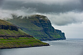 Steep cliffs in Gjogv, Streymoy, Faroe Islands, Denmark, Europe