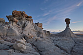 Hoodoo at dusk, Ah-Shi-Sle-Pah Wilderness Study Area, New Mexico, United States of America, North America