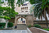 Treppe zum Almudaina palast, Palma, Palma de Mallorca, Balearische Inseln, Spanen, Europa