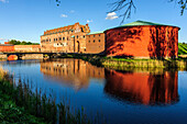 Red fortress Malmoehus with moat, Malmo, Southern Sweden, Sweden