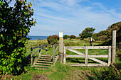 Skane trail in the province of Skane, landscape on the peninsula Kullerberg, on the Skaneleden, Skane, Southern Sweden, Sweden