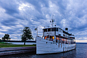 Steamship Diana on the Goetakanal between Norsholm and Soederkoeping, Sweden