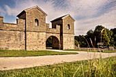 UNESCO World Heritage Limes roman border, fort entrance, eastern fort Welzheim, Baden-Wuerttemberg, Germany