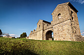 UNESCO World Heritage Limes roman border, fort entrance, eastern fort Welzheim, Baden-Wuerttemberg, Germany