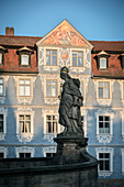 UNESCO Welterbe Bamberger Altstadt, Statue der Kunigunde, Bamberg, Franken, Bayern, Deutschland
