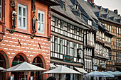 UNESCO Welterbe Historische Altstadt Goslar, Detail Fachwerk Häuser, Harz, Niedersachsen, Deutschland