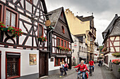 UNESCO World Heritage Upper Rhine Valley, timber frame houses in the old town of Bacharach, Rhineland-Palatinate, Germany