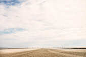 UNESCO Weltnaturerbe Wattenmeer, Ebbe am Strand von Sankt Peter-Ording, Schleswig-Holstein, Deutschland, Nordsee