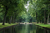 Teich und Bäume im Hofgarten Bayreuth, Bayreuth, Franken, Bayern, Deutschland, Europa