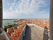 view from vom Campanile, bell tower, Piazza San Marco, St. Mark´s square, Venezia, Venice, UNESCO World Heritage Site, Veneto, Italy, Europe