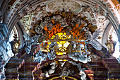 detail of the main altar of the church of the Benedectine Abbey Rohr in Rohr, Lower Bavaria