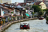 Der Malakka Fluß durchzieht die Altstadt von Malakka, Malaysia