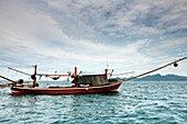 Fishing boat off Lampi Island in the Myeik Archipel, Myanmar