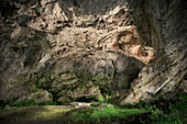 UNESCO World Heritage Ice Age Caves of the Swabian Alb, Hohlenstein-Stadel (Cave where Lion Man was found), Baden-Wuerttemberg, Germany