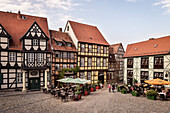 UNESCO Welterbe Fachwerkstadt Quedlinburg, Altstadt, Sachsen-Anhalt, Deutschland