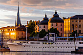 Blick von Soedermalm Hotel Schiff und  auf Altstadt Gamla Stan , Stockholm, Schweden